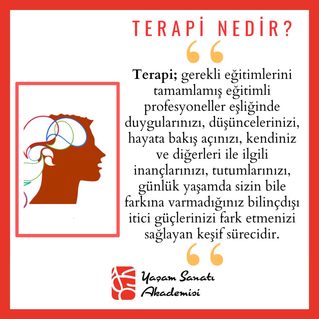 Yasamsanatiakdm's tweet image. Terapilerimizle sizler de kişisel gelişiminizi destekleyebilirsiniz.
İletişim 0505 4104384
yasamsanatiakademisi.com
#SanatTadındaYaşamınAdresi
#terapi #şematerapi #bilişselterapi #gestaltterapi #recallhealing #recall #sanatterapisi #seans 
#yasamsanatıakademisi #melikeuralguntan