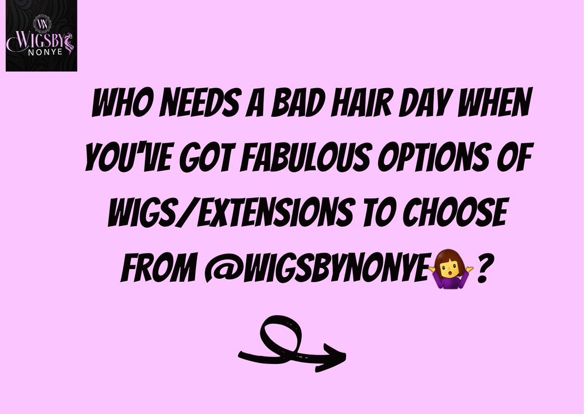 it's #WigWednesday! 

Who needs a bad hair day when you've got fabulous options of different varieties of Wigs/Extensions from us here at wigsbynonye💁‍♀️?

#HairGameStrong #WigginOut #humanhairclosure #Wigs #protectivestyles #gluelesswig #BraidWigsForSale #wigslayers
#BraidedBeauty
