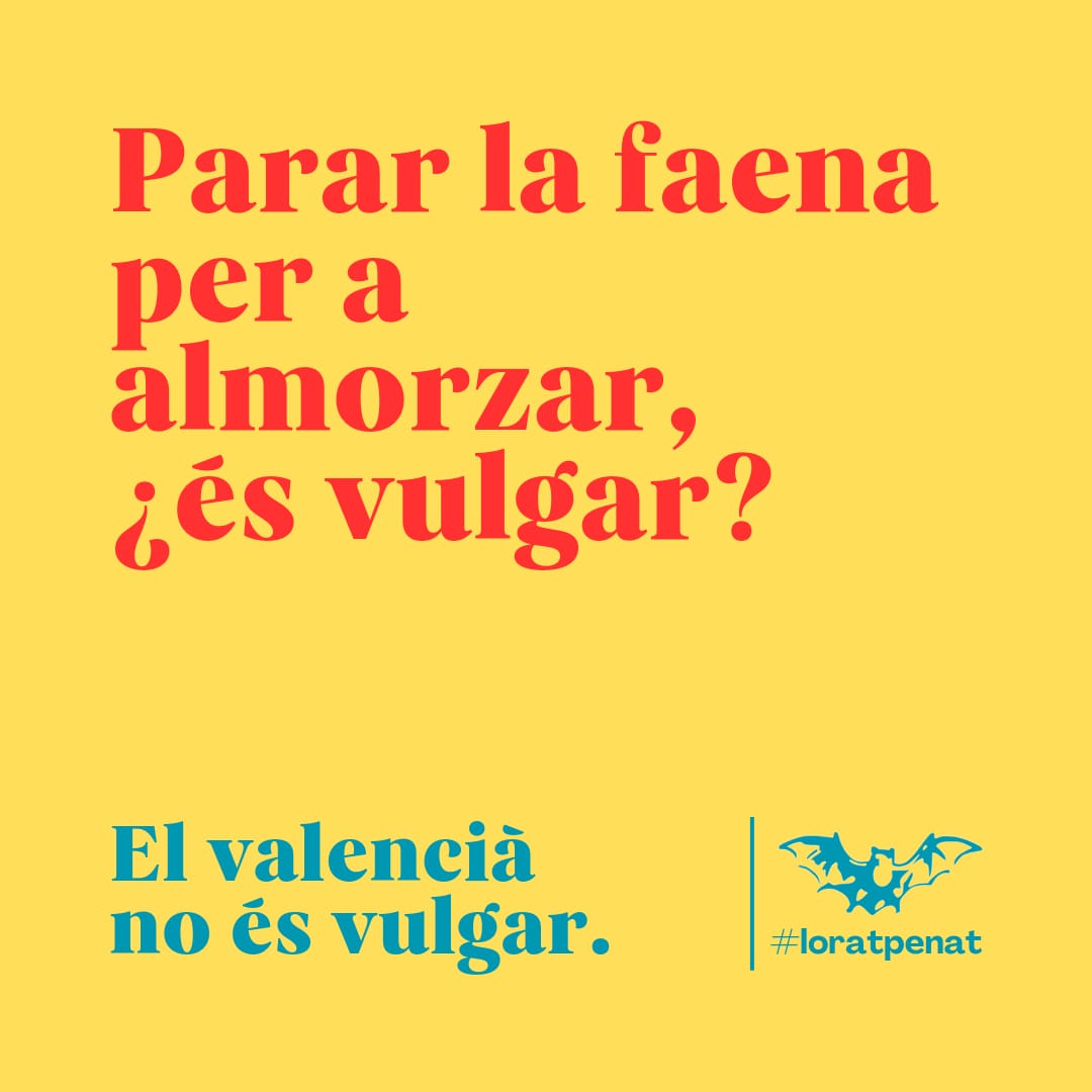 Als que estigau treballant i als que estigau de vacacions, vos desigem un bon #almorzaret

#LlenguaValenciana #ValenciàVulgar #LoRatPenat #RACV