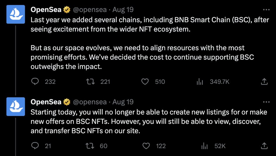 AuraExchange's tweet photo. While @opensea decides to reduce the chains they support because it costs too much

@auraexchange increased our chains to 10 today🤓
A truly multichain marketplace aggregator rewarding members with a sustainable system🫡

#ETH #BNB #POLYGON #BASE #ZORA #Aura #forthepeople #sheesh https://t.co/pCzgOAo1bL
