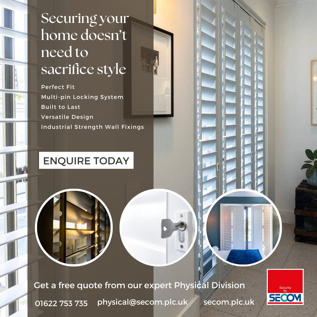secomplc's tweet photo. ⚡️ Upgrade to our new security shutters for a secure and stylish living space. Get your free quote: https://t.co/n4O6Wd1kyj 

#SECOM #secomplc #Security #SecurityServices #SecuritySolutions #StyleAndSafety #PropertyProtection #PhysicalSecurity #SecurityStyle #HomeProtection https://t.co/9Tf3xa8lMN