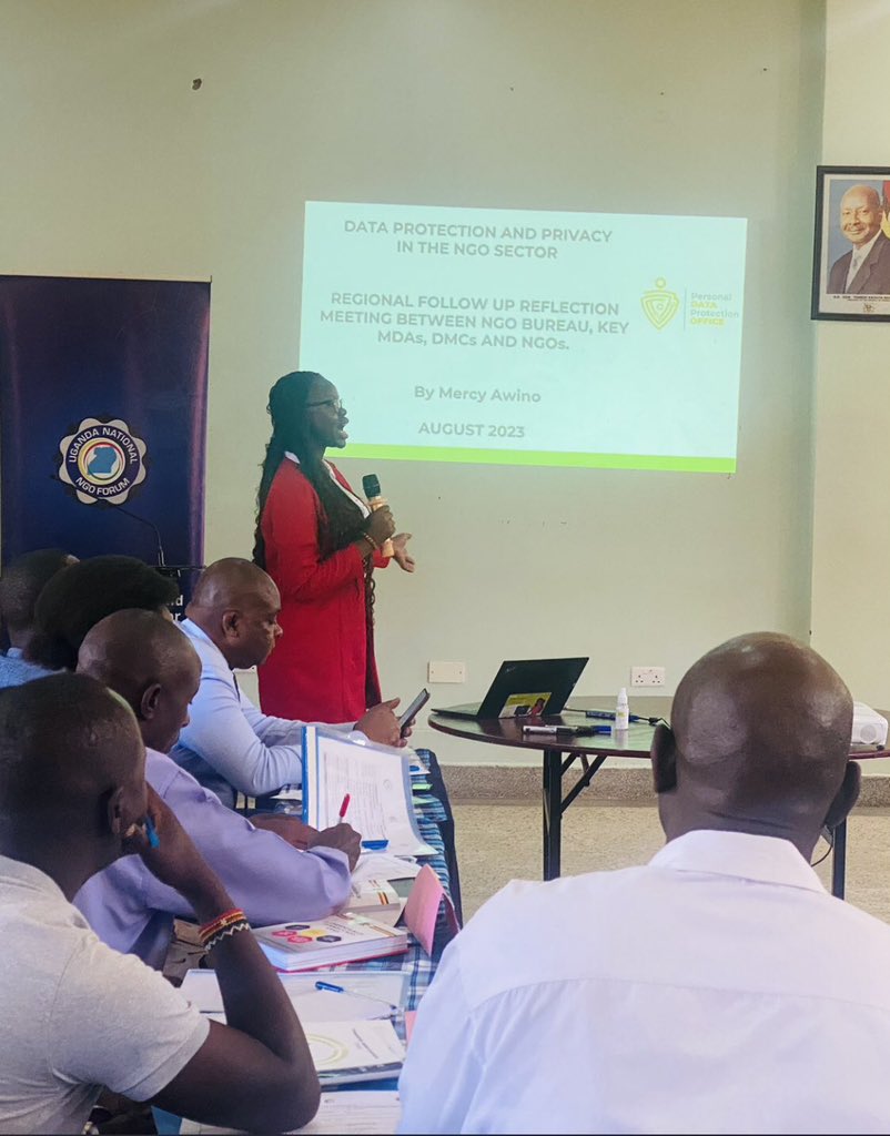 It’s Day 2 at the NGO Regional Reflection Meeting between the NGO Bureau, District Monitoring Committees, key MDAs and NGOs at Leslona Hotel in Moroto. I had the privilege of making a presentation on Data Protection and Privacy in the NGO Sector. @pdpoUG @NGObureau @HRCUG