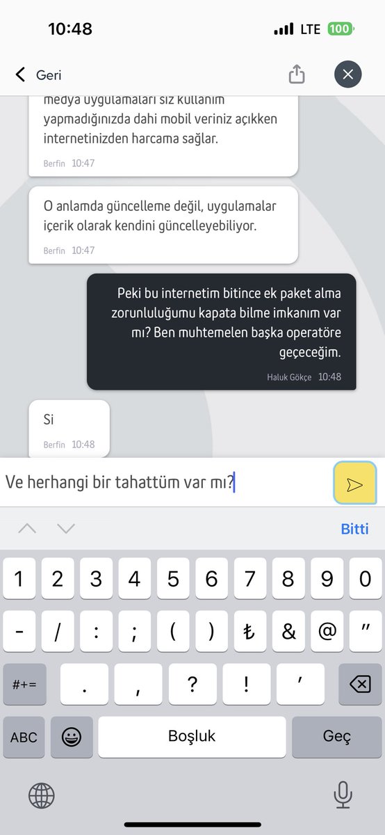 ⁦⁦<a href="/Turkcell/">TURKCELL</a>⁩ den Berfin Hanım ne demek istedi acaba? 🤔
