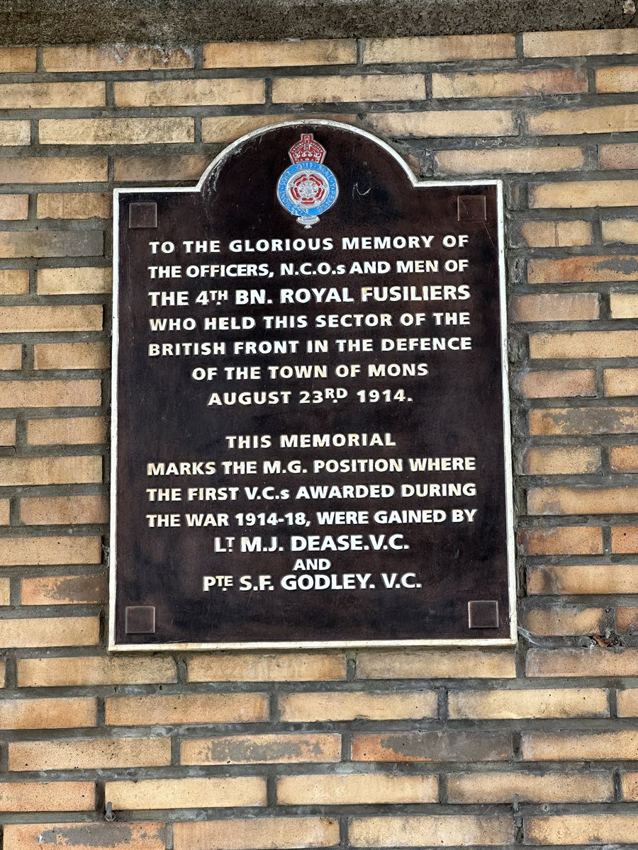 On 23rd Aug 1914, the first 2 VCs of WW1 were earned by Lt Maurice Dease &amp; Fusilier Sid Godley of 4th Battalion Royal Fusiliers. Their actions at the Mons Canal Railway Bridge resulted in Lt Dease being killed in action and Fus Godley severely wounded and taken prisoner of war.