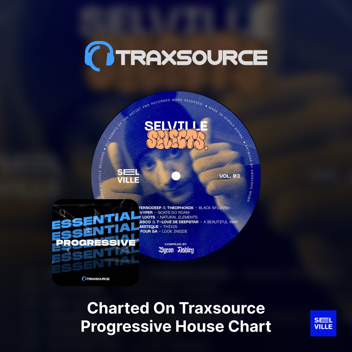 SelvilleRecords's tweet photo. S/O to Traxsource for showing so much love to SS3 by @ByronBusikDHSAR 

Congrats to the gents RamsTeque, @RealVvyper, Rassco, T-Love De Deepstar, @real_theophonik , @LaFourSA , @InfernoDeep73 , Jay Loots

Link - https://t.co/BvNZhPjdzH https://t.co/ghYdjaXTkJ