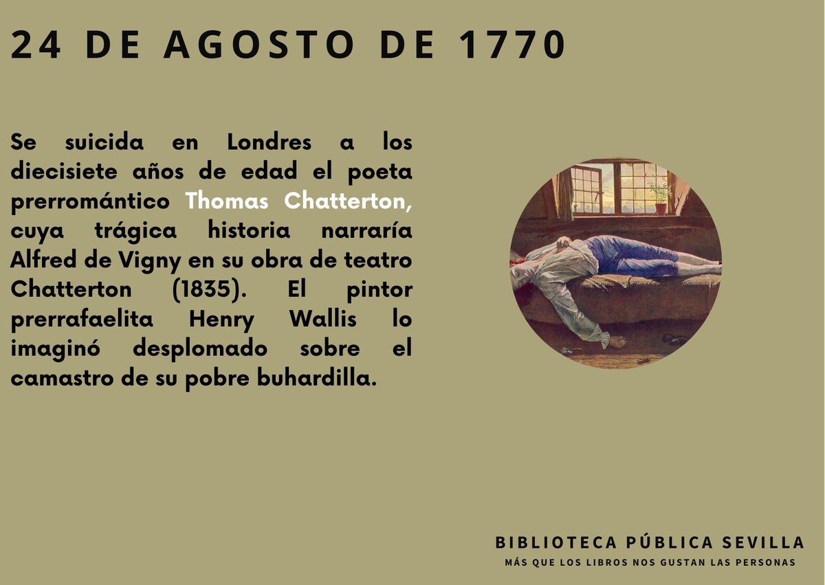 bibsevilla's tweet photo. #ThomasChatterton
@CulturaAND https://t.co/WiWhayqZVx