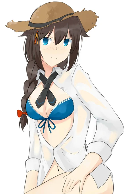 時雨、新しい水着よ・・・#艦これ 