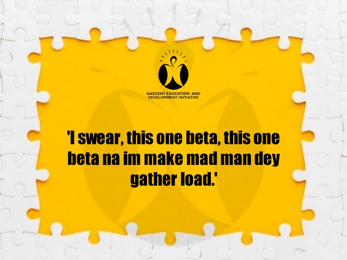 nascentnaija's tweet photo. ๐ช๐I swear, this one beta, this one beta, na im make mad man dey gather load.
Stay in touch with your #african roots!โจ๐ซ
Follow us for more #wednesdaymorning #pidginquotes ๐๐ฅ
#nascentcommunity #wednesdaymorning
Tobi Amusan Kumuyi Chicago State University https://t.co/ZLmWOcN8vg
