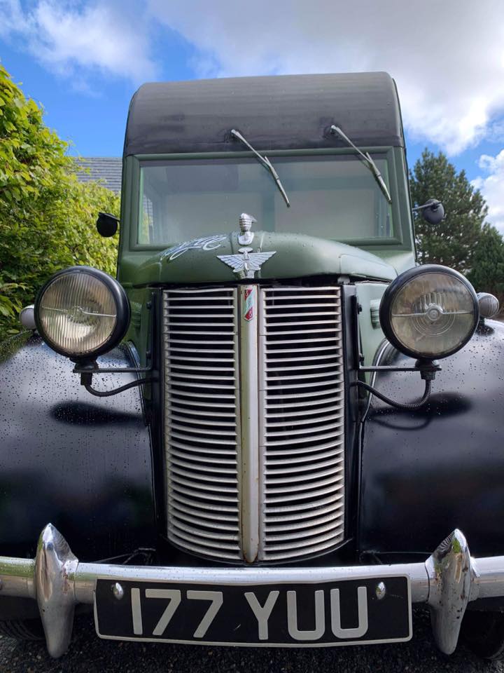 InfoRACM's tweet photo. Today's the day folks! Bertie will be at Kinloch Community Hub in Balallan from 10am until 4pm. Do come and see him and all the wonderful things on display in Kinloch Museum! He may even have a few rock buns on offer.
#BertieTheNAAFIVan
#NAAFIVan
#WW2
#Austin8
#VintageCar https://t.co/RLgG9wnnge