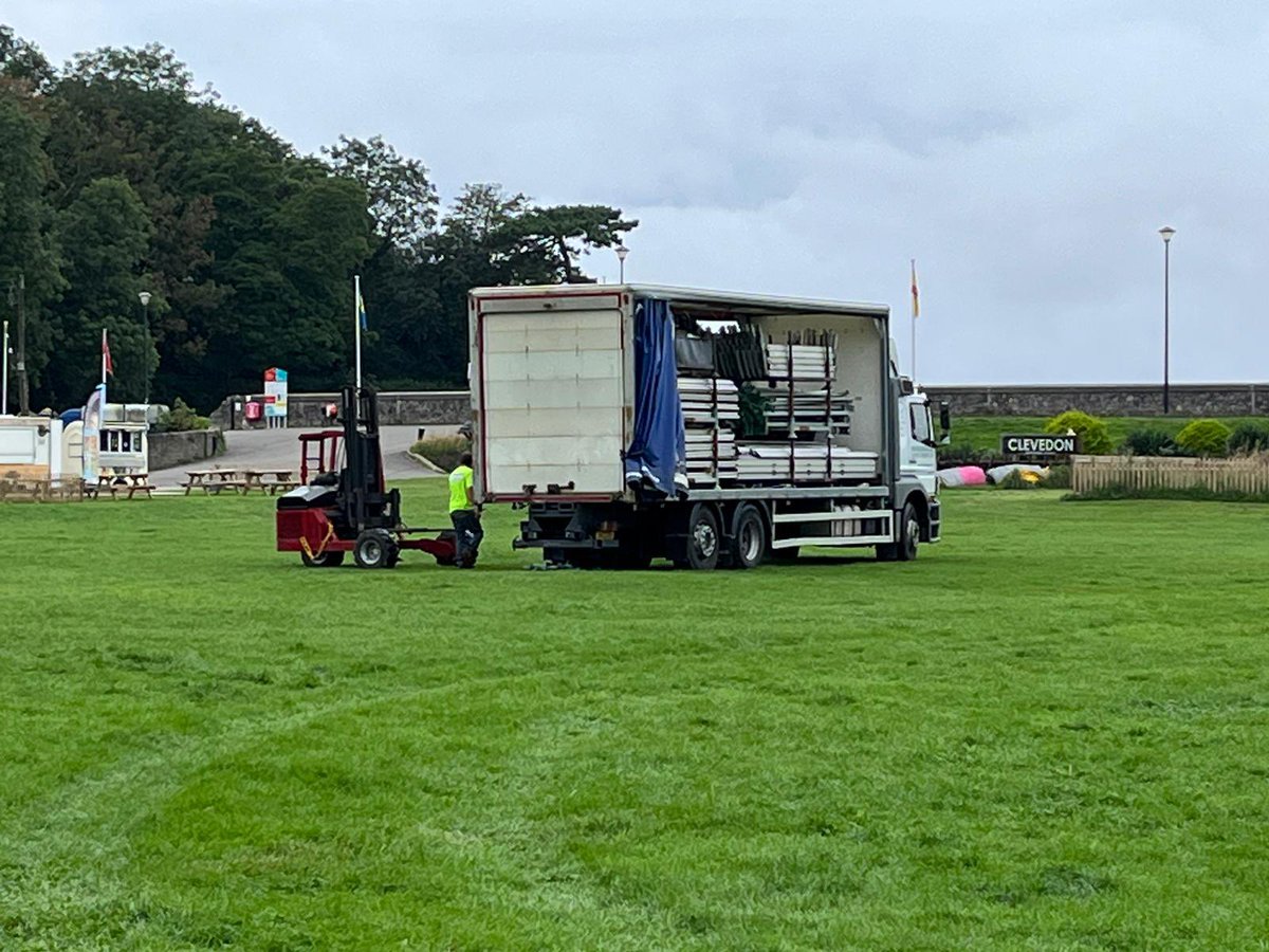 And so our 125th begins. Marquee and fencing has arrived