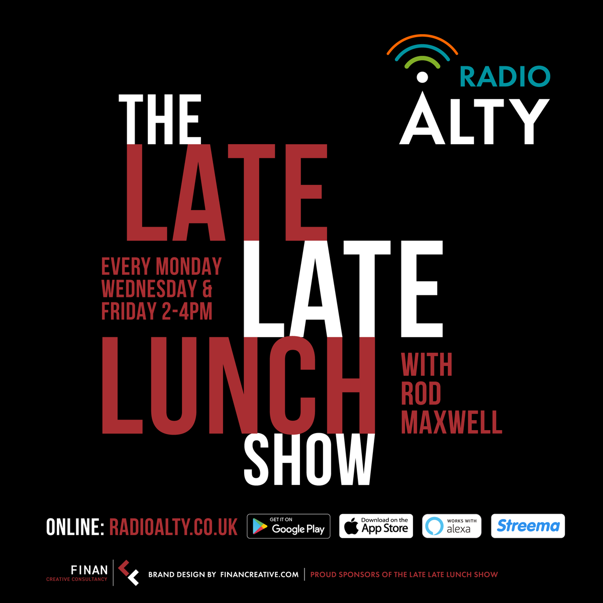 RadioAlty's tweet photo. On Wednesday's #BusinessLateLunch on #theLateLateLunchshow at 2pm, Rod is speaking with Steve Dobson &amp; Alex Pugh from local company The Trademark Helpline. https://t.co/avmIQb4eiC - listen online,  #apps, #Alexa and Streema. #intellectualproperty #trademarks #brandprotection https://t.co/9Uy79d8BxP