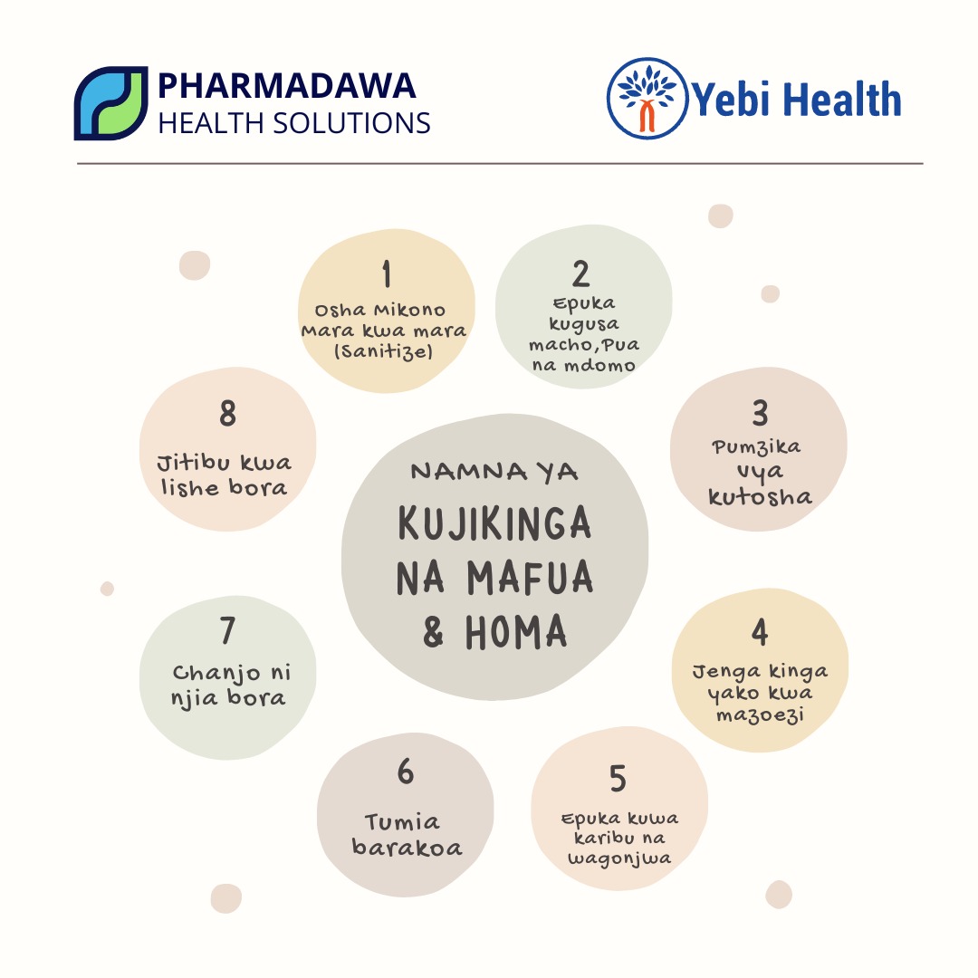 ZUIA KUENEA KWA #MAFUA na #HOMA

kumbuka kunawa mikono mara kwa mara, kufunika mdomo wako wakati wa kukohoa au kupiga chafya, na epuka kuwasiliana kwa karibu na wagonjwa na nyinginezo.

<a href="/pharmadawa/">PharmaDawa</a> 💚💙 <a href="/yebi_health/">Yebi Health</a>