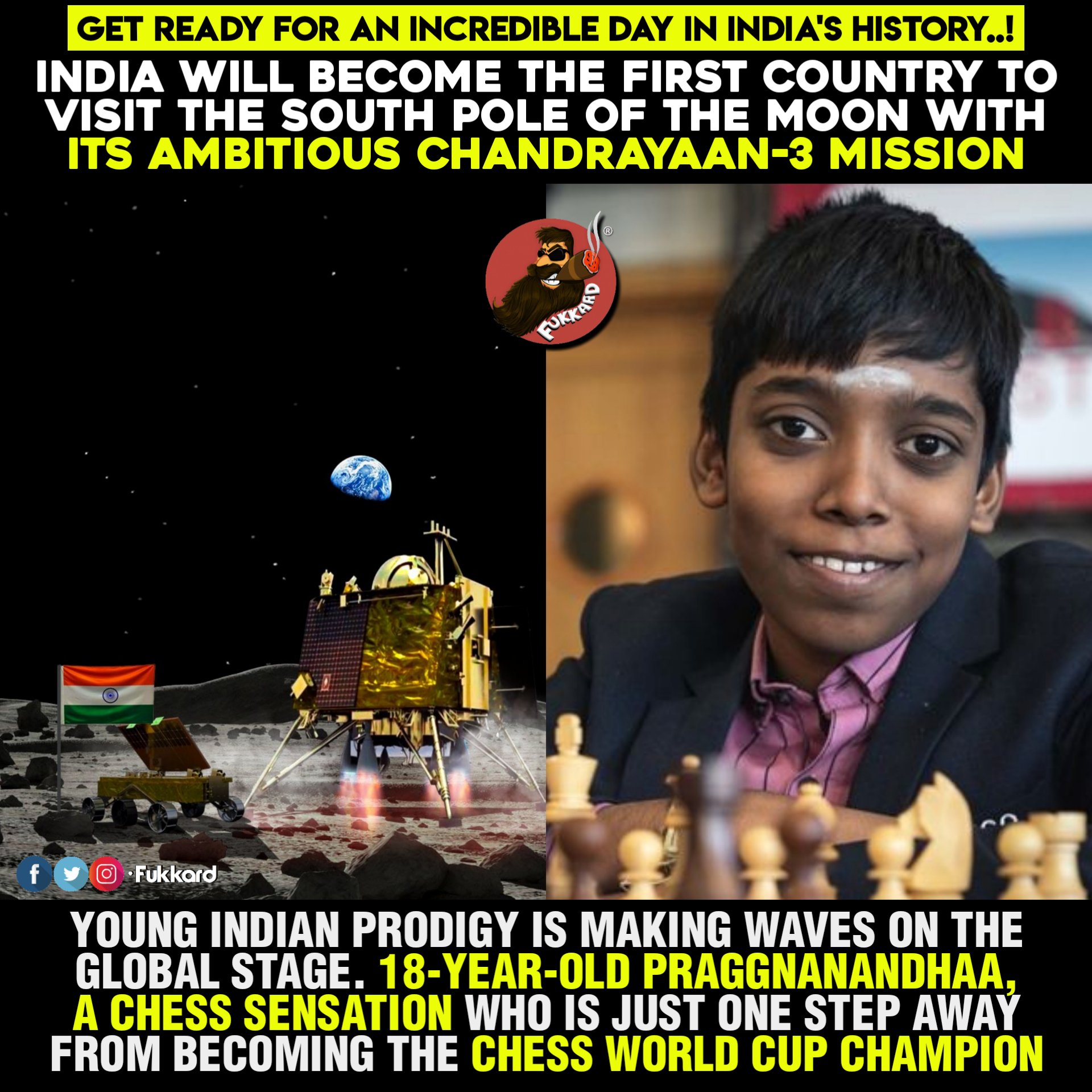 Fukkard on X: 🤞 #Chandrayaan3 #praggnanandha  / X