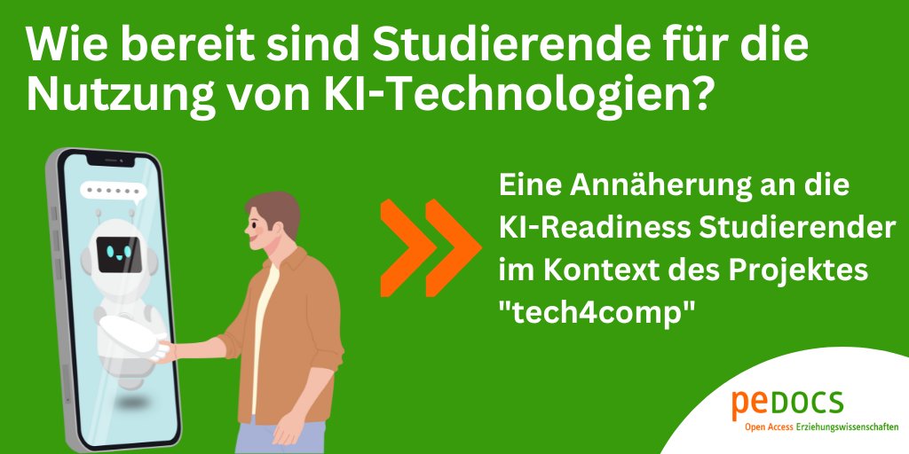 pedocs's tweet photo. Der vorliegende Beitrag stellt auf Grundlage  des Konzeptes der #KI Readiness eine explorative, qualitative Erhebung  unter #Studierenden vor. 

https://t.co/lE7lhJsgpw https://t.co/Tt245ka9Vx