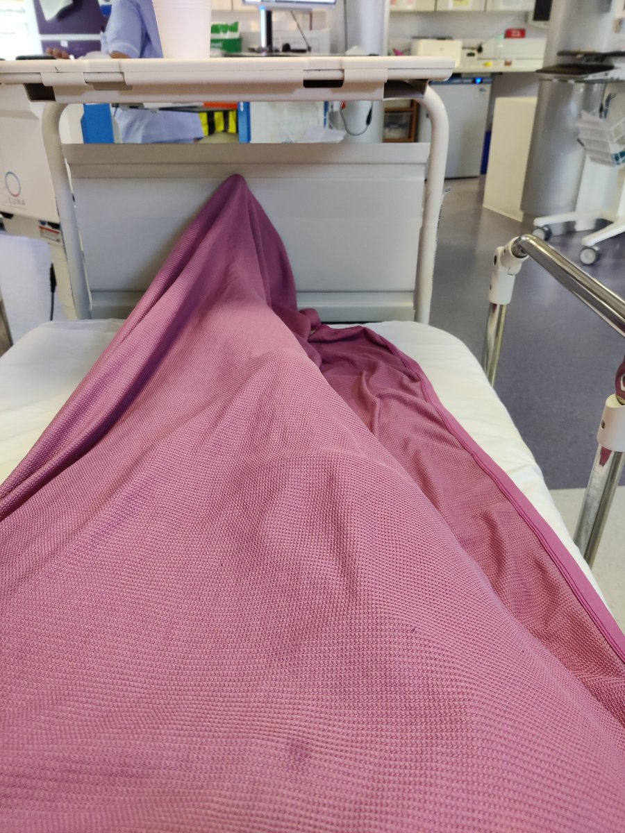Abi_Rimmer's tweet photo. Back in a bed in the same bay where I am waited over a year ago for my husband to rush here so they could tell me the bad news. #howitallbegan #bowelcancer https://t.co/imh8JPinn1