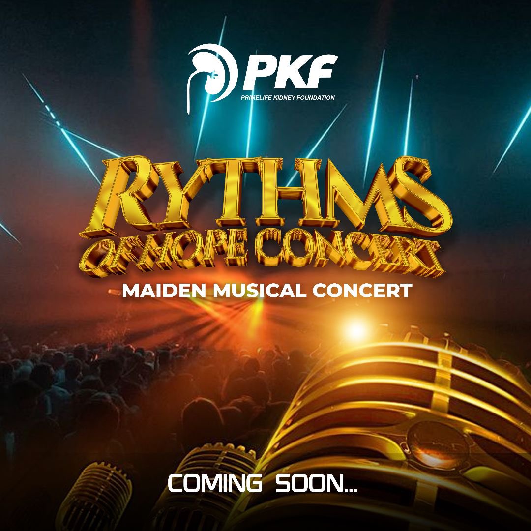 Primelifekidney's tweet photo. PKF invites you to their maiden musical concert dubbed RYTHMS OF HOPE, it’s aimed at raising funds to support persons living with kidney disorders.  Join us and let’s support a brother or sister with kidney disorders.  Further details will be communicated soon. https://t.co/lt74btAJar
