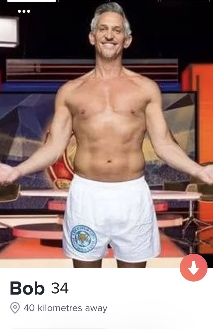 girl_tinder's tweet image. So it looks like @GaryLineker has been keeping his real identity from us all this time. Luckily, for those on @Tinder it now clear as day that his actually called Bob and only 34! #thetruthwillout #catfish