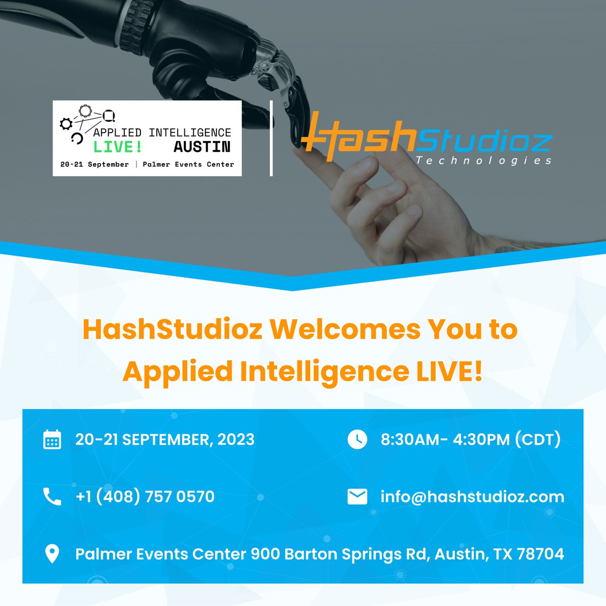 HashStudioz's tweet image. Exciting News Ahead! 
Be part of our journey at Applied Intelligence LIVE as we unveil our latest innovations. We&apos;re excited to showcase solutions designed to simplify life through seamless integrations, optimized connectivity, and top-notch security. 
#AppliedLive #AustinTexas