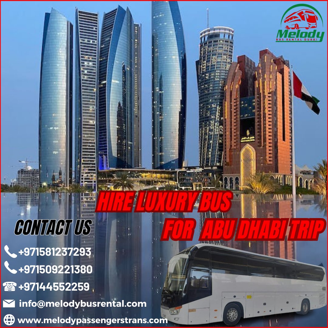 BusMelody's tweet photo. Contact us:-
+971581237293
+971509221380
+97144552259
Info@melodybusrental.com
https://t.co/x2Sae8r0sj
Hire Luxury Bus for Abu Dhabi Trip.
#abudhabitravel #abudhabi #dubaitravel #visitabudhabi #citytour #travelmemories #traveldestination #travelling #50seater #35seater #melody https://t.co/fgHv2h5o2q