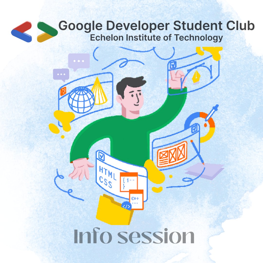 GDSCEchelon's tweet photo. GDSC <> Google Developer Student Club //
<>Echelon institute of technology<>
<>INFO SESSION<>
#googlesearch 
#GoogleDoodle 
#GDSC
#Echeloninstituteoftechnology
#GoogleAlerts https://t.co/iteu16ZexH