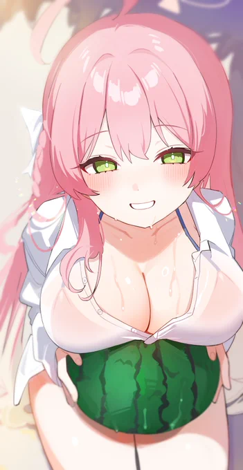 スイカがひとつ...みっつ...? #ブルアカ