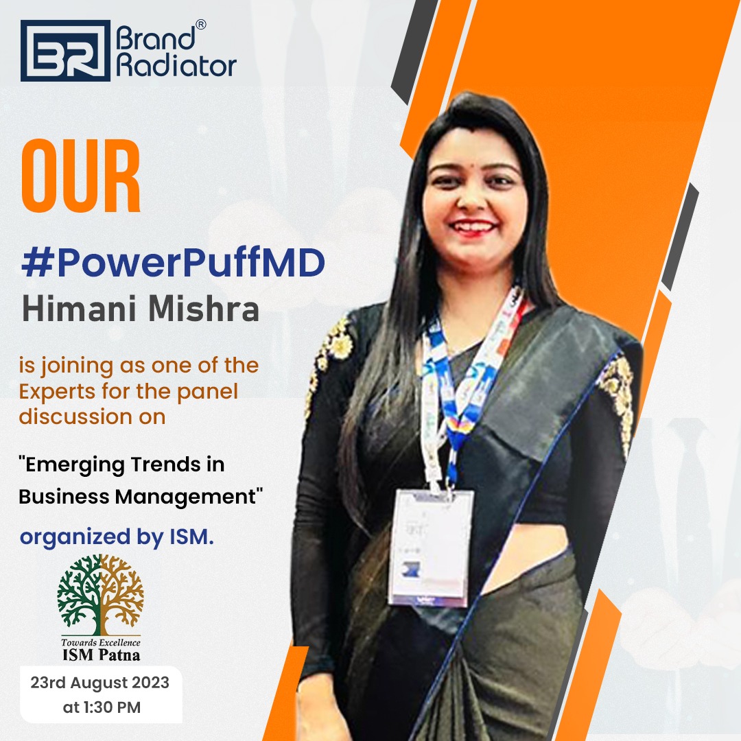 BrandRadiator's tweet photo. Our #PowerPuffMD @himanimish is joining as one of the Experts for the panel discussion on "Emerging Trends in Business Management" organized by @ismpatna.ac.in
#brandradiator #ismpatna #expertadivisor #management #businessmanagement https://t.co/SBdPOHd8jW