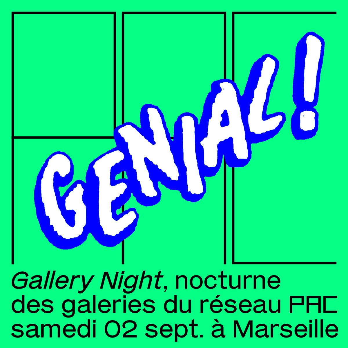 PacProvence's tweet image. #SAVETHEDATE 

La Gallery Night c’est génial et c’est samedi 2 septembre. 🌛

Sur une invit' d’Art-o-rama, 15 galeries et structures marseillaises membres du PAC ouvrent leurs portes en nocturne pour une découverte de leurs expositions !

Plus d'infos sur p-a-c.fr