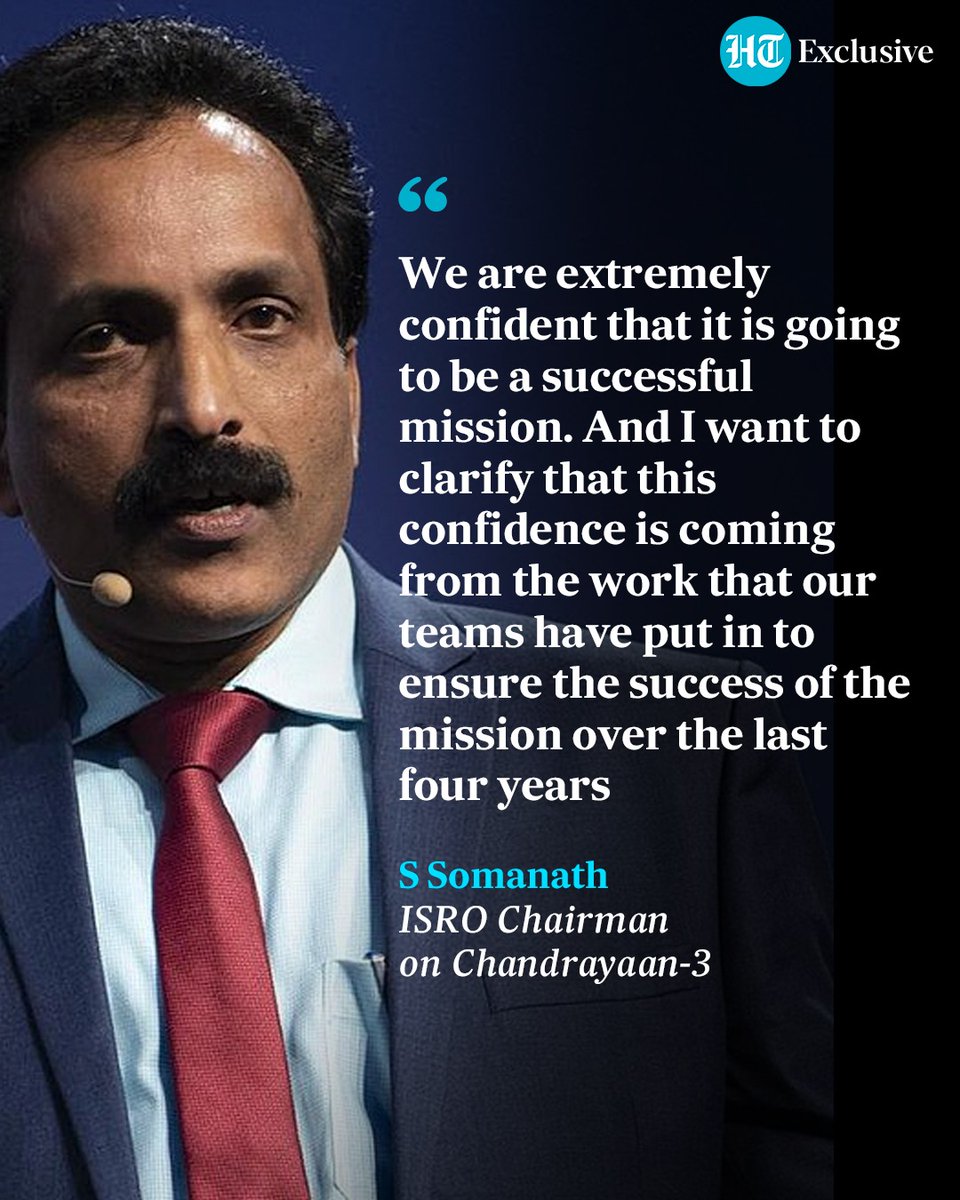 #HTExclusive | 'Four years is not a short period [of time], and we have utilised every bit of it in bettering our mission, to map all contingencies and prepare backup plans,' says @isro chairman #SSomanath on the #Chandrayaan3 mission. Full interview here:…
