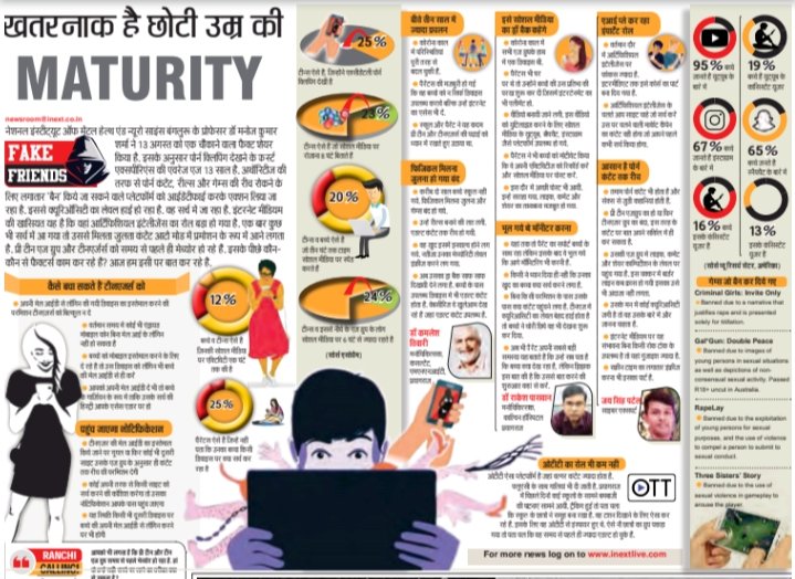 upendra_inext's tweet photo. पोर्न क्लिपिंग देखने के फर्स्ट एक्सपीरियंस की एवरेज एज 13 साल! नेशनल इंस्टीट्यूट ऑफ मेंटल हेल्थ एंड न्यूरो साइंस बेंगलुरु के प्रोफेसर ने पेश किया फैक्ट, खतरनाक है छोटी उम्र की मैच्योरिटी

#Fake_Friends #Social_Media
@inextlive https://t.co/ItWXbqu8lk