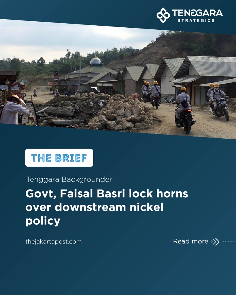 jakpost's tweet photo. Tenggara Backgrounder
Govt, Faisal Basri lock horns over downstream nickel policy
(Want to read more? Visit https://t.co/fyCSR33mST)
#tenggarabackgrounder #thebrief #Hilirisasi #Downstreaming #FaisalBasri #Jokowi #Kemenkomarves https://t.co/jpqVCtYibR