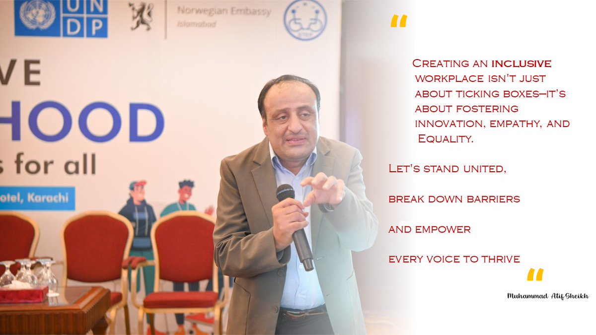 Special Talent Exchange Program (STEP) (@steppakistan) on Twitter photo 🌍 Embracing #Diversity, Igniting #Success! 🚀✨ "Let's stand #united, break down #barriers & #empower every #voice to thrive" 💼🤝 <a href="/Atif963/">Muhammad Atif Sheikh</a> at the consultation workshop organized by <a href="/STEPPakistan/">Special Talent Exchange Program (STEP)</a> with the support of <a href="/UNDP_Pakistan/">UNDP Pakistan</a> and <a href="/NorwayinPak/">Norway in Pakistan</a> 🌍 Embracing #Diversity, Igniting #Success! 🚀✨ "Let's stand #united, break down #barriers & #empower every #voice to thrive" 💼🤝 <a href="/Atif963/">Muhammad Atif Sheikh</a> at the consultation workshop organized by <a href="/STEPPakistan/">Special Talent Exchange Program (STEP)</a> with the support of <a href="/UNDP_Pakistan/">UNDP Pakistan</a> and <a href="/NorwayinPak/">Norway in Pakistan</a>