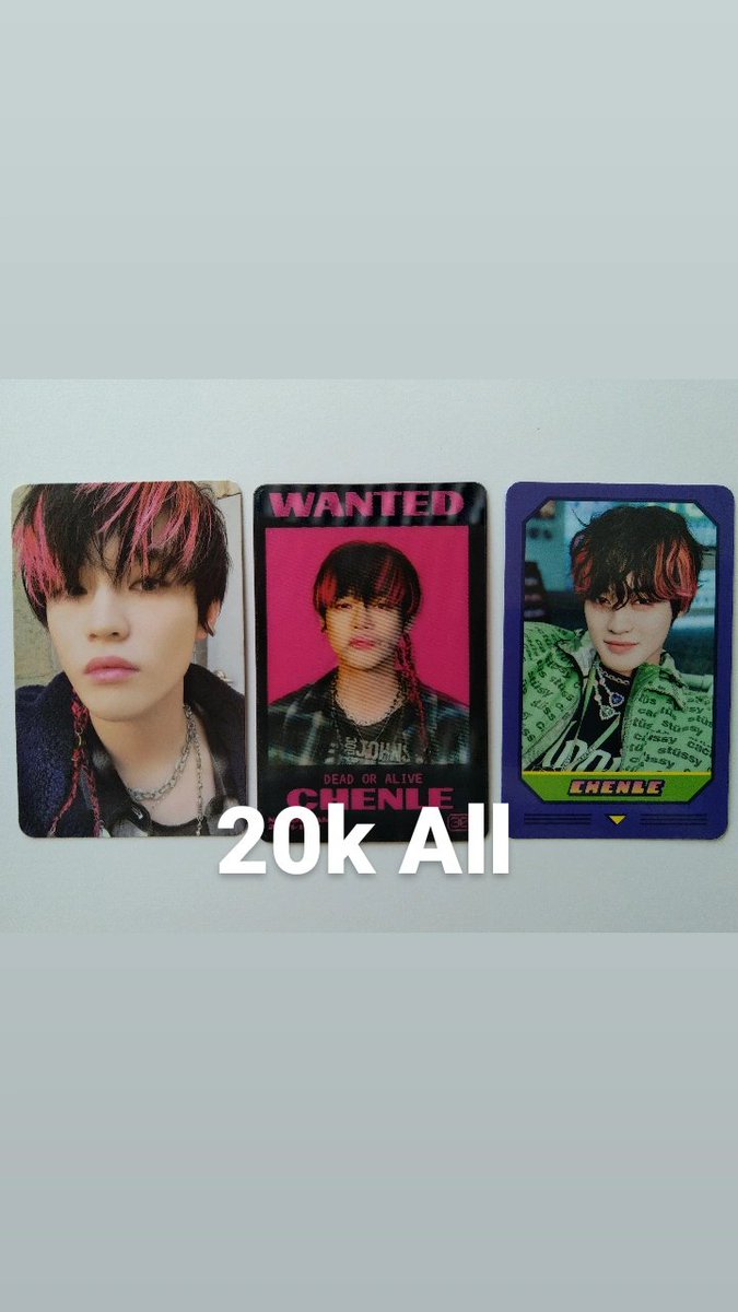 wts//want to sell

Mark bfe limited B ver 
Jaemin selca tc tds encore 2
Jaemin agent Sungchan SMCU 
Yuta 2 baddies photobook ver 
Haechan photobook universe
Haechan lucky draw dream vibe 
Chenle lenti glitch mode 

Dom bandung
✅keep event 
❌excl. packing

t. wts pc nct