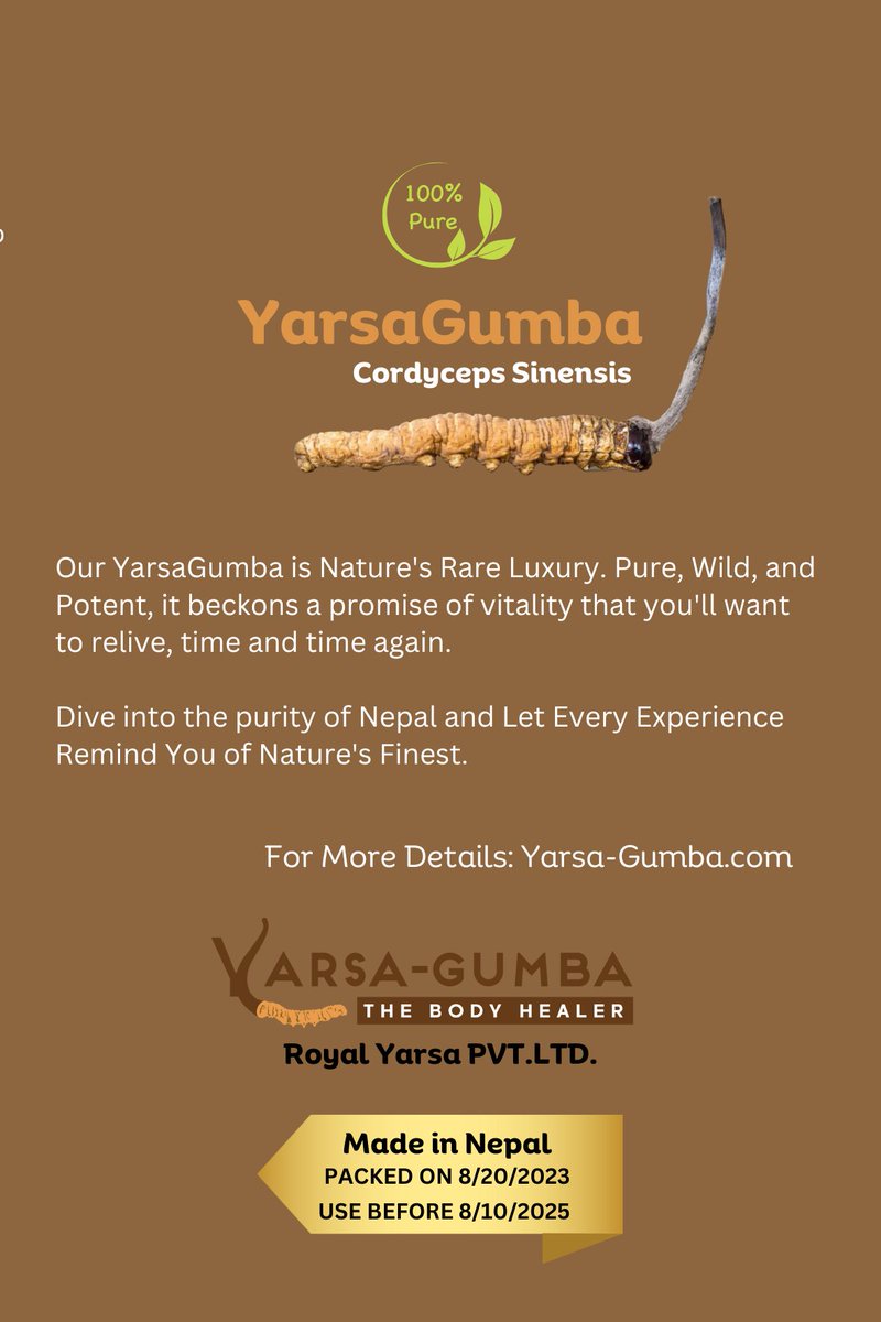 yarsagumba_'s tweet photo. New Brand in Town, Looking for Customers and Global Partnership.

#Yasagumba #ChongCao #CordycepsSinensis #DongChongXiaCao #chongcao #Tochukaso https://t.co/sL9qTI5Qiz