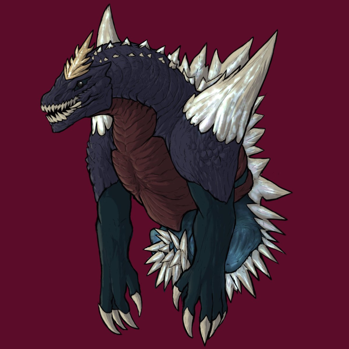 mr_dinobutt's tweet photo. The Xillien’s attempt to recreate a god goes berserk. Born from a black hole comes forth the space usurper, Zeulthos (SpaceGodzilla)! An invader that’ll put the universe’s fighting efforts to the test! 
#godzilla #archaiosgodzilla #conceptart https://t.co/mOBcd19MwV