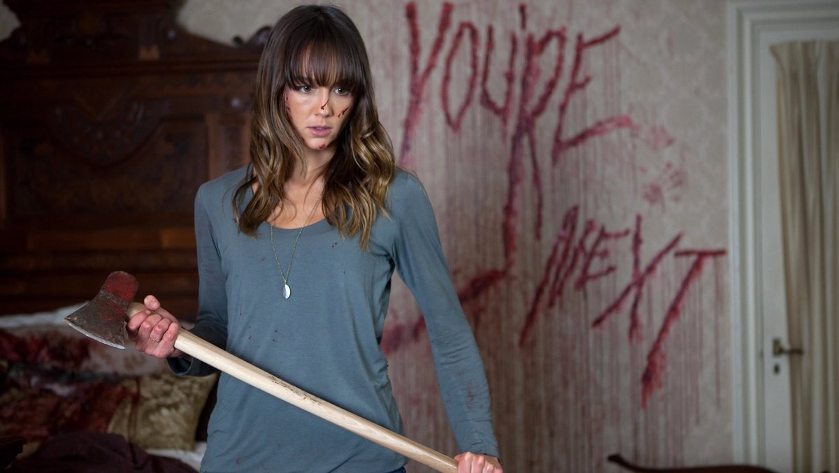 FilmUpdates's tweet photo. ‘YOU’RE NEXT’ was released in theaters 10 years ago today. https://t.co/fTcXUocPDZ