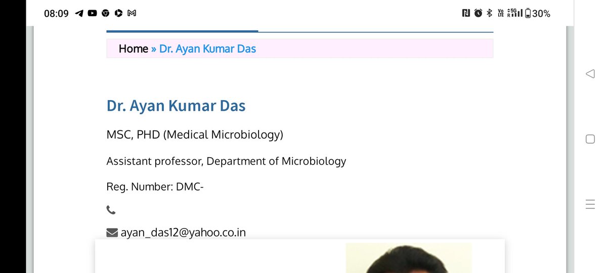 Tmanoj593Tiwari's tweet photo. @ayan_das12 1.Ayan das ,You have done a part time PhD and it was awarded while working as domonstretor .
Please show the rules of Hamdard that you can do both domonstretor ship and PhD together.
MD microbiology was not recognised in HIMSAR when you started your PhD. https://t.co/gmeIRzZFSu
