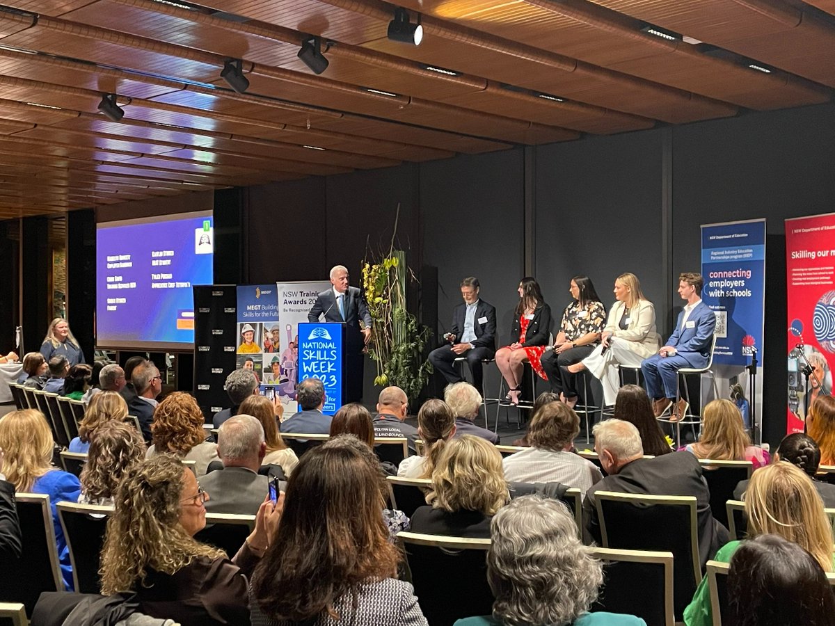 Last night, we attended the NSW Launch of National Skills Week! 👏The key note address was given by The Hon. Prue Car MP. We listened to two diverse panels of NSW Training Award Winners, including VET Teachers and students plus employers and parents.
#nationalskillsweek