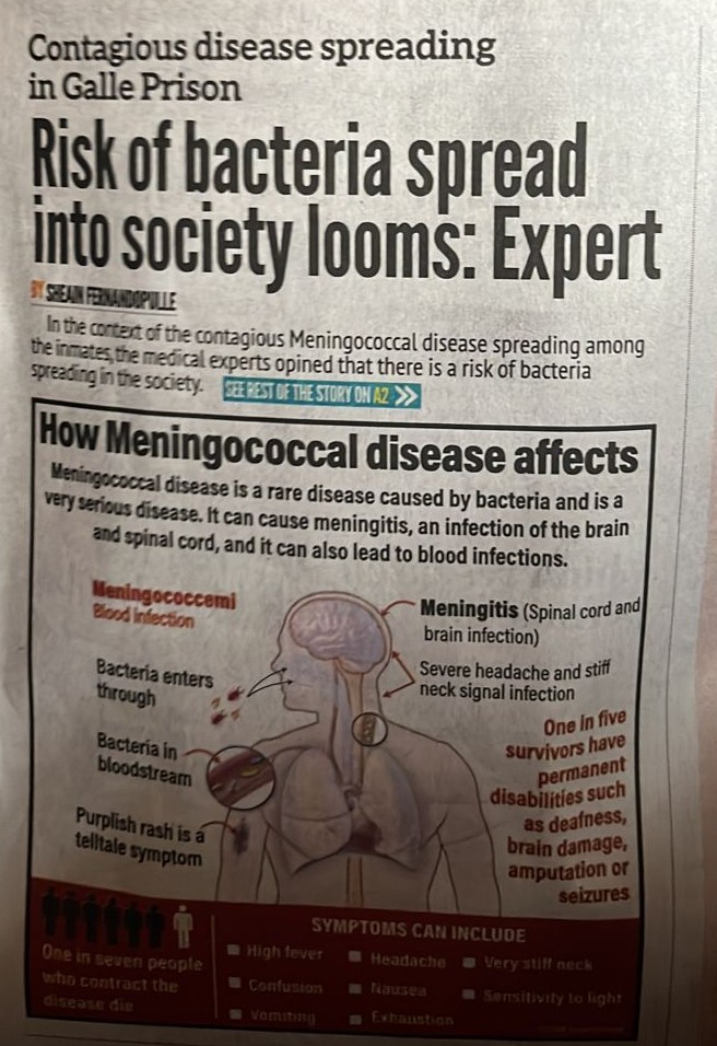 nimilamalee's tweet image. Wrote repeatedly about the medicines issue. There's no emergency. There's corruption, inefficiency and lies. Now, meningitis. Grateful to the few fighters in the health system that risk their jobs to release information. See the dates on my meningitis stories. Then the DM report.