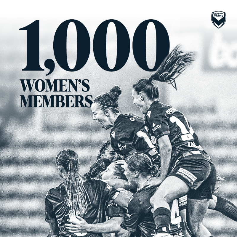 gomvfc's tweet photo. Record = Broken 💪

Melbourne Victory is pleased to announce that our women's membership record has been BROKEN, soaring past the 1000-member mark for the very first time. 👏