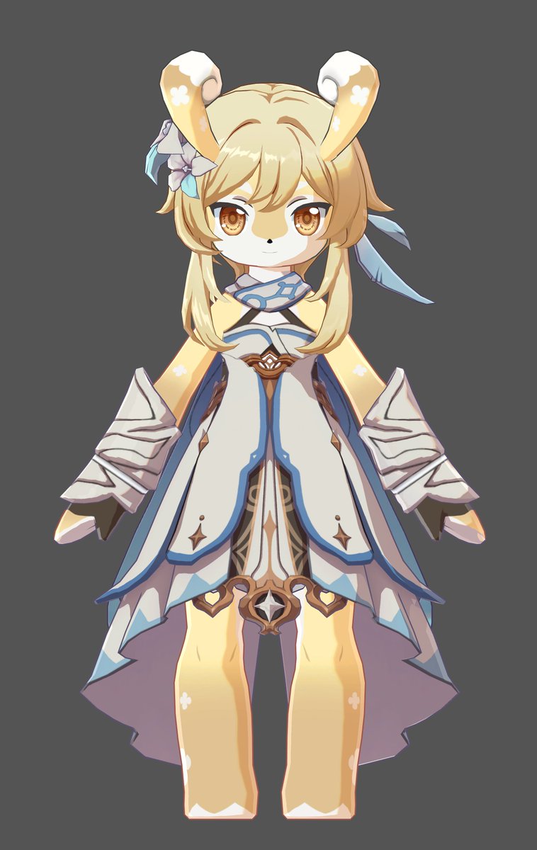 TravelerSun1's tweet image. #Lumine #GenshinImpactFontaine #Melusine #Genshin #Fontaine #3D smoll