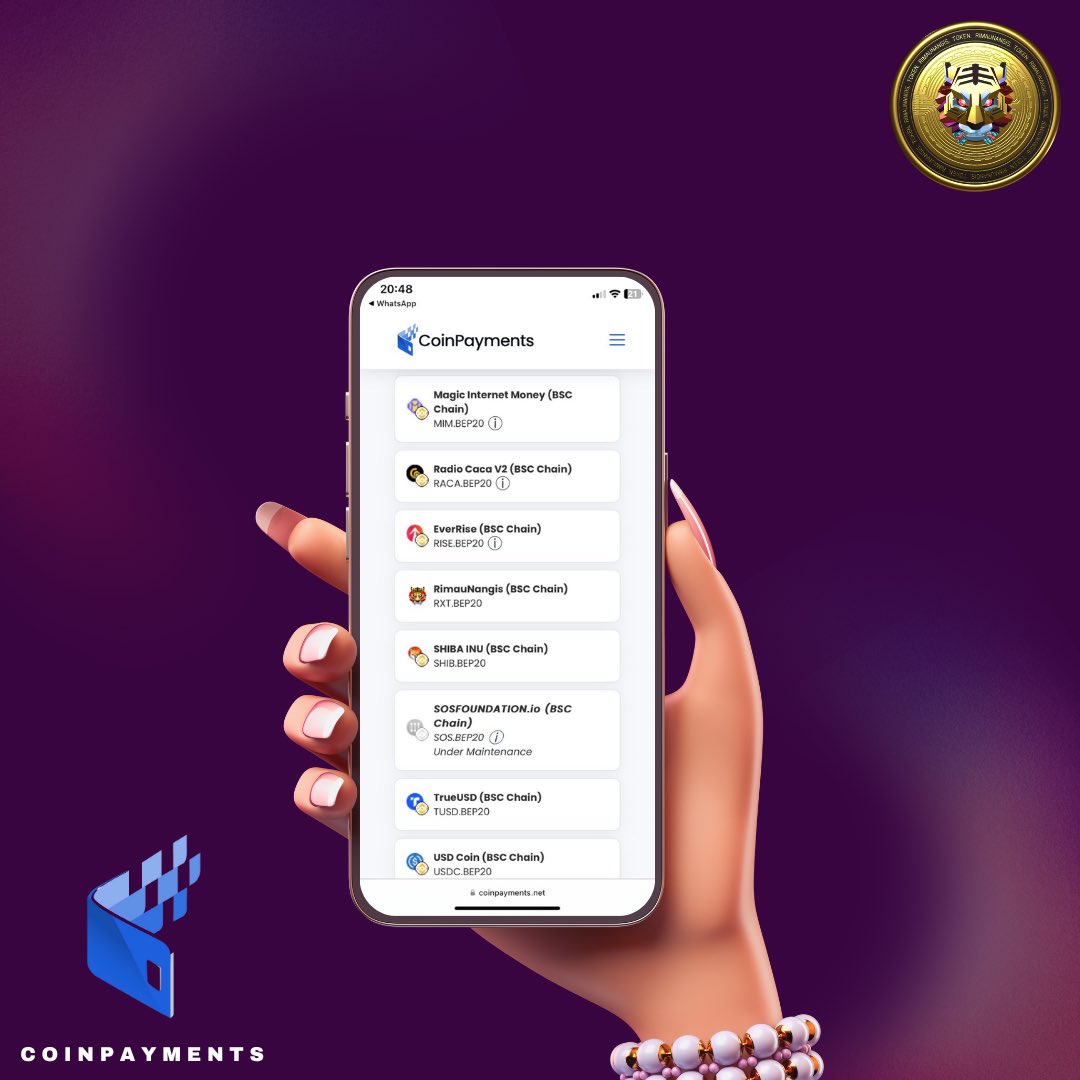 📹 That's great news! The addition of RXT token on CoinPayments provides more options for users to transact and manage their cryptocurrency holdings.

💰🔥 Coin Payments: coinpayments.net/supported-coin… 

🌐📈 #RXT #CoinPayments #GetYourRXT