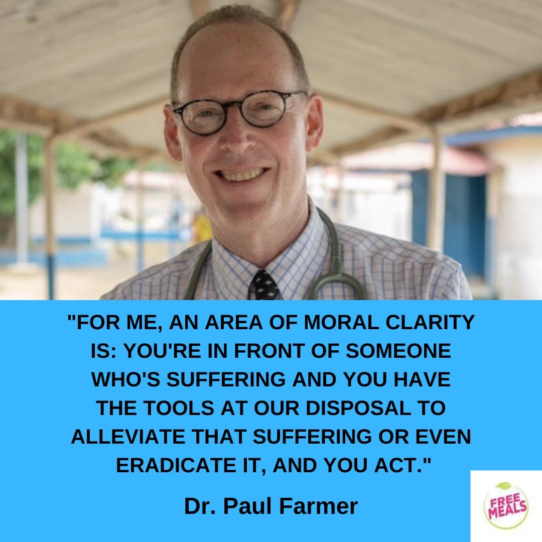 GetFreeMeal's tweet photo. Dr. Paul Farmer invented a new way of caring for each other.
If you are looking for another way of caring for families in need then join us.
We are so proud of all our donors and volunteers who have incredible moral clarity around the fact that in 2023 no one should sleep hungry. https://t.co/qoolWdgFgz
