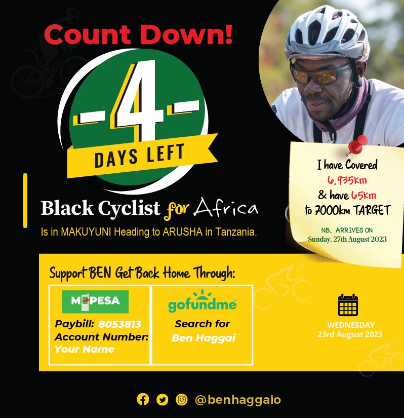 RorioElkana's tweet photo. #Cyclist @benhaggaio whose #cycling expedition started on 16/06/23 reaches climax on 27/08/23 after cycling in #9Countries, #7000km. Now in #Mukuyuni #Tanzania. Celebration at #YMCA Nairobi. @Classic105Kenya @NationFmKE @MikeMondo1 @Dj_Narah
#Canakkale
#BigBrotherNaija
#PakvsAfg https://t.co/ytITvniiy8