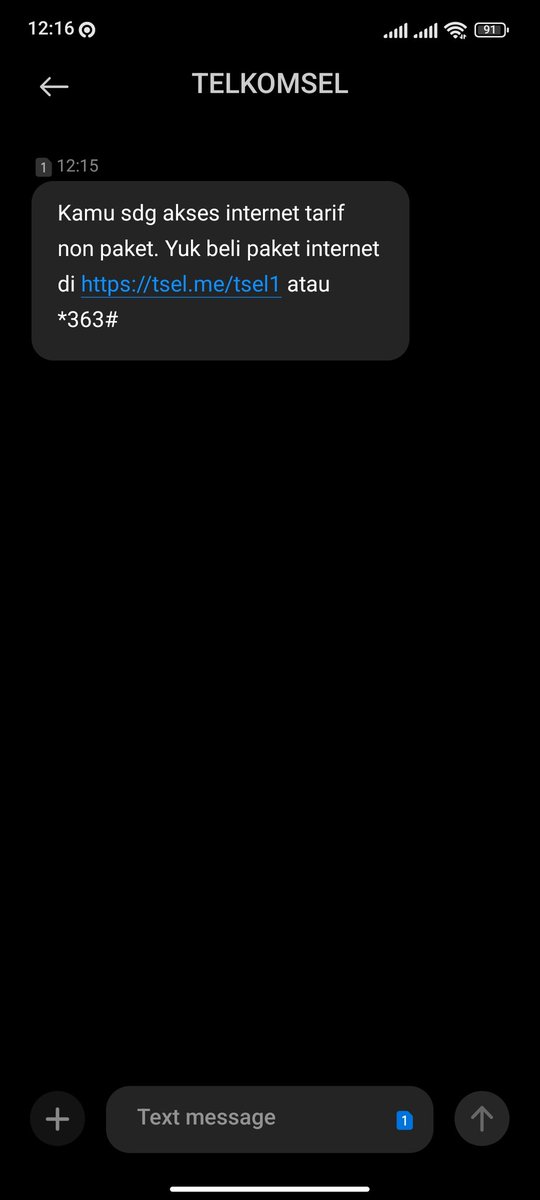aneaneway's tweet photo. @Telkomsel kenapa setiap dpt sms gini pulsa berkurang ya padahal lg pake wifi rumah dan tidak berlangganan pake telkomsel karena sudah berlangganan paket provider lain?!
Jgn bilang memang begitu, ini sama dengan pemalakan,,, dan sering kali sampai pulsa habis!! https://t.co/CuYZnM4oWZ