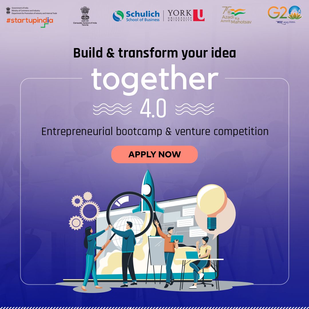 startupindia's tweet photo. The mission of #together4.0 is to empower young minds and turn their dreams into reality with the support of expert trainers, mentors, inspiring speakers, and venture prizes.
To know more, visit: https://t.co/kAzCfQqKdo
#StartupIndia #startups #Business
@SchulichSchool https://t.co/5k6qy3OCWS