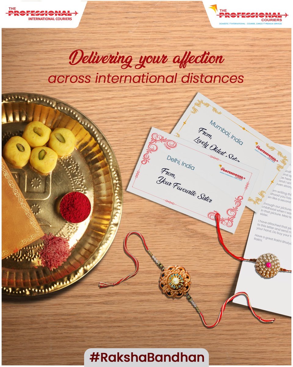 We make sure that your bonds are delivered with no hurdles ✈❤

#TheProfessionalCourier #HappyRakshaBandhan2023