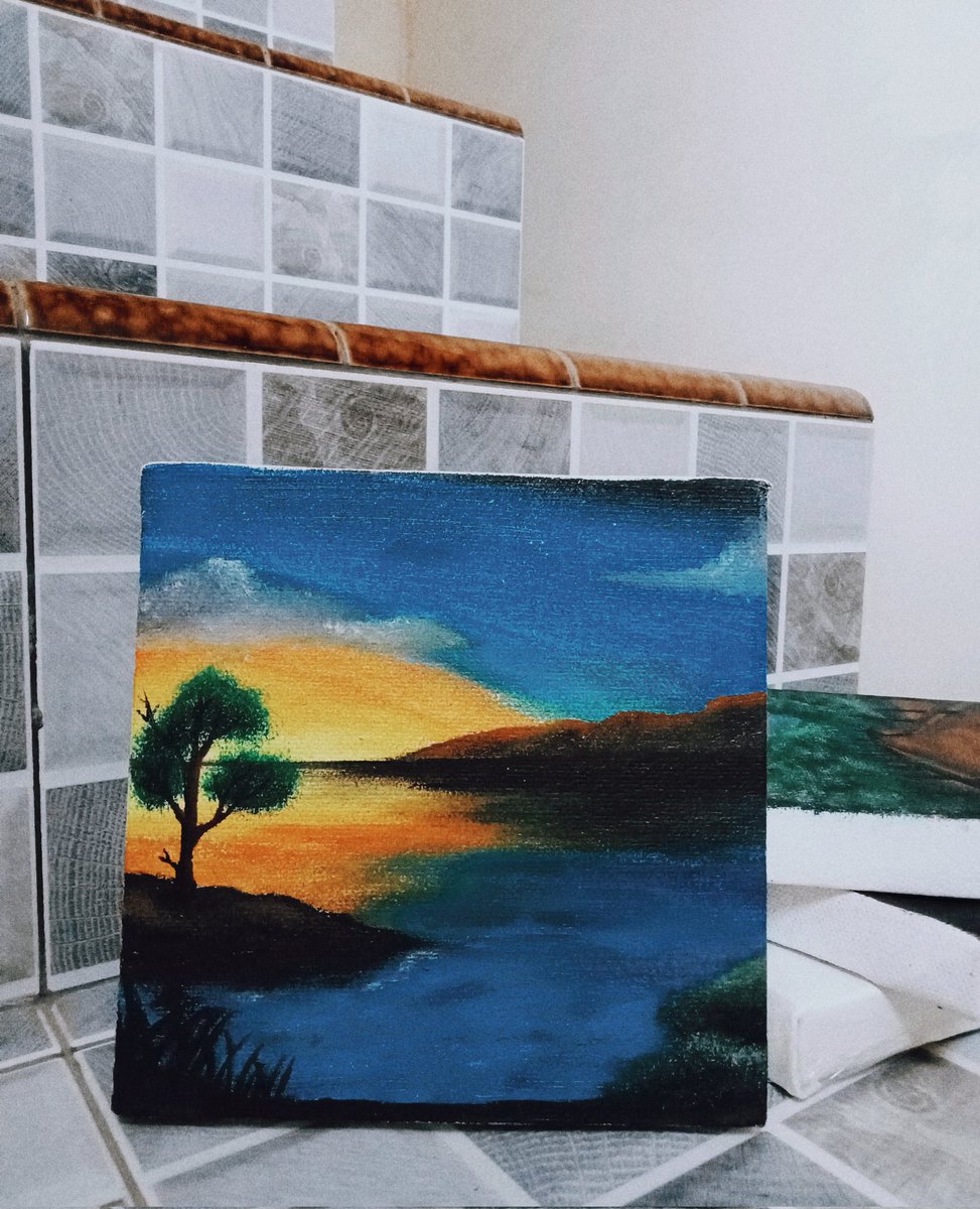 Clehee's tweet image. puisi, lukisan, dan heeseung💙🧡