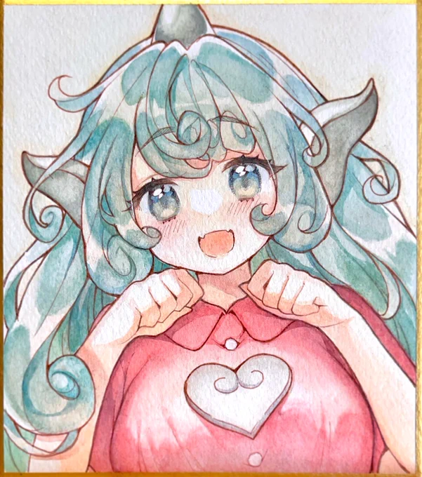 高麗野あうんちゃん ミニ色紙です