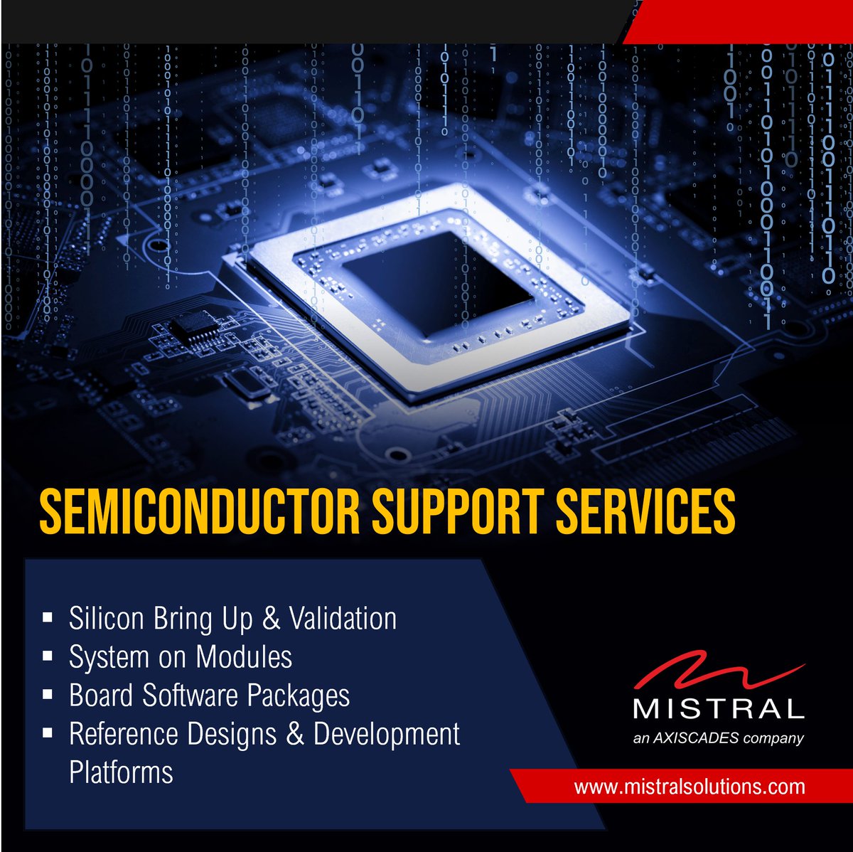 MistralSoln's tweet image. Empower your silicon journey with Mistral's cutting-edge #semiconductors Support Services. Our expertise in #SoC validation & development platforms ensures optimized performance, reliability & faster time-to-market. For more details, visit bit.ly/3qt7MZI
#SystemonModules