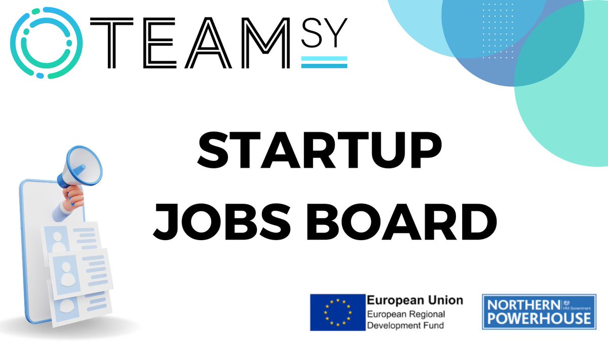Team SY is passionate about growing and sustaining South Yorkshire's tech ecosystem and helping startups to attract talent is a key part of this. You can use our Startup Jobs Board to search for jobs and advertise a role if you're hiring  bit.ly/46G9CGO